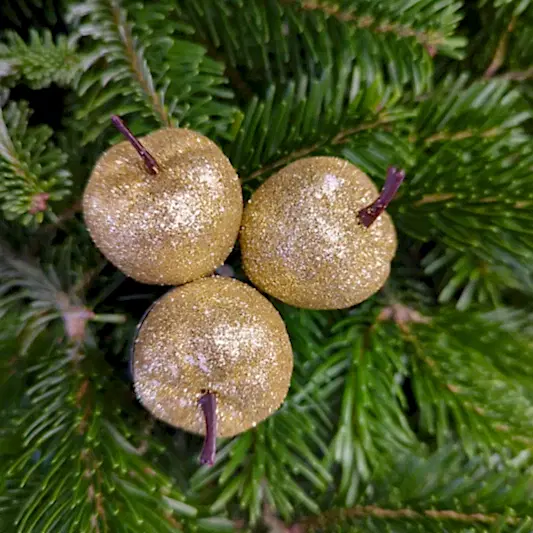 Sparkle Gold Apples | Decorative Plant Pot Accessory | Gardening Accessories