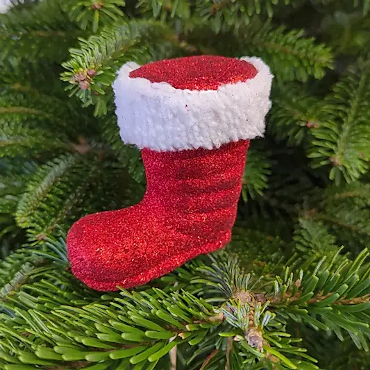 Fluffy Santa Boot - Decorative Plant Pot Accessory | 