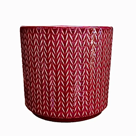Chevron Pot | Ruby Red | Pots & Planters