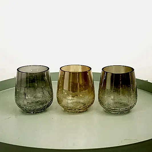 Crackle Votive | Set Of Three | Clearance Plants