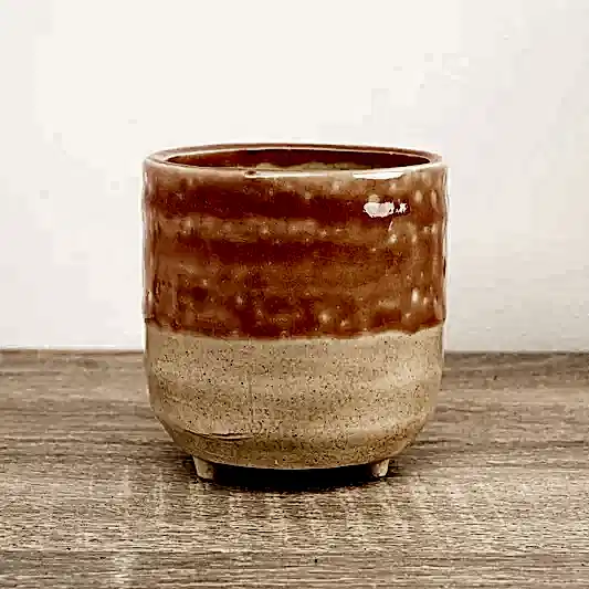 Titan Glaze Pot With Feet | Orange | Pots & Planters
