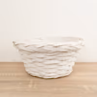 Bamboo Plant Basket | White - 