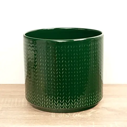 Chevron Pot | Emerald Green | Pots & Planters