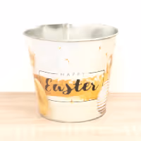 Happy Easter Pot | Metallic - Metal Plant Pot