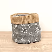 Decorative Plant Bag | Snowflake - Jute Plant Pot