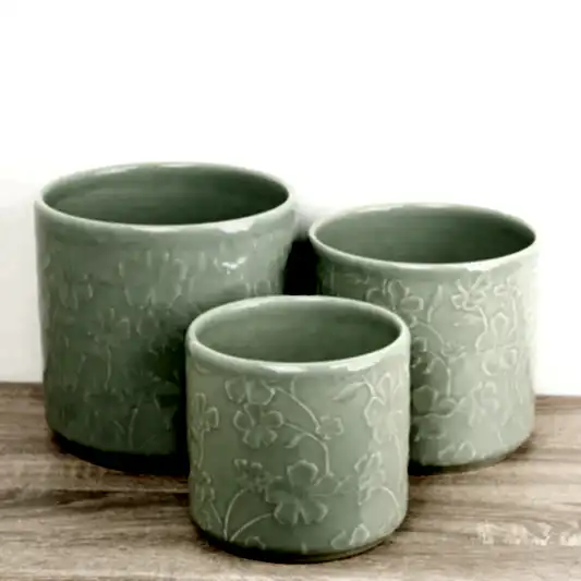 Betsy Floral Pot | Mint | Pots & Planters