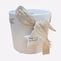 White Merry Xmas Pot -