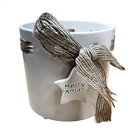 White Merry Xmas Pot | 