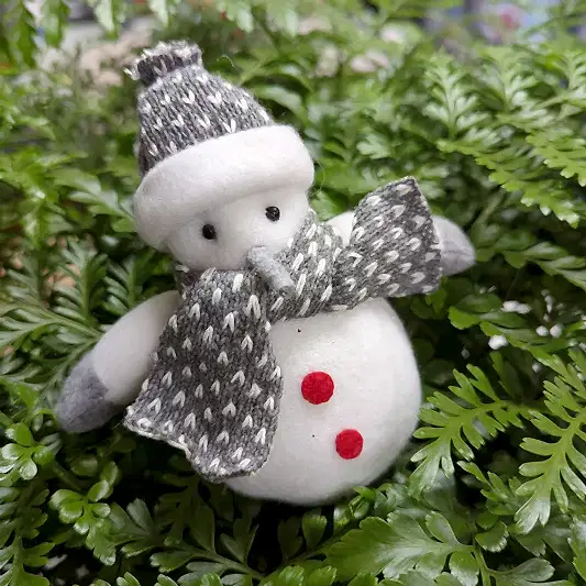 Plush Snowman | Decorative Plant Pot Accessory | Gardening Accessories