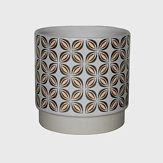 Retro Geometric Pot | Mustard | Pots & Planters