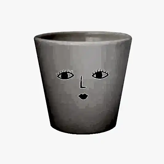 Wakey Face Pot | White | Pots & Planters